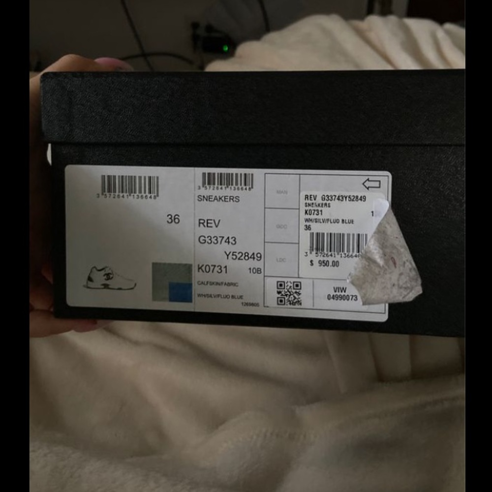 Blue Chanel trainers